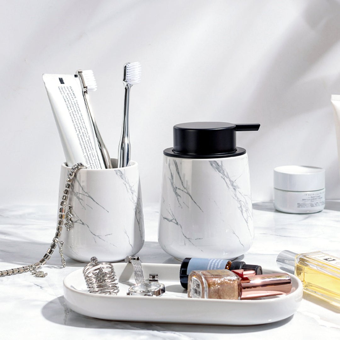 BosilunLife Marble Foaming Bathroom Set Recycled Eco-Clay